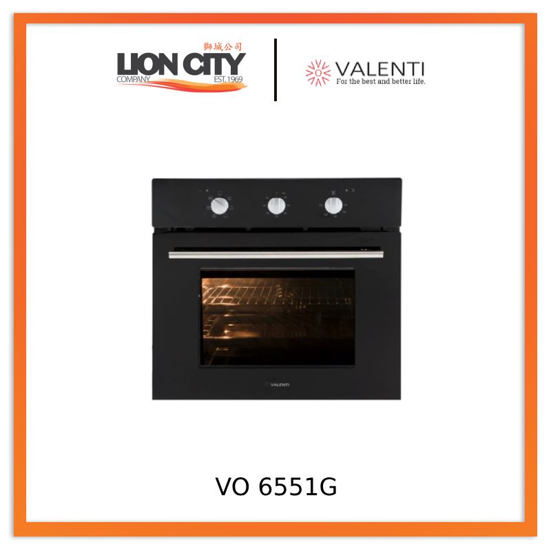 Valenti VO-6551-G 65L Built-In Oven with 5 Programmable Functions VO 6551G