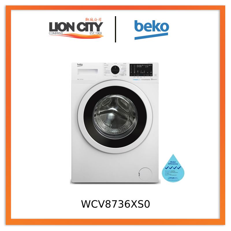 Beko WCV8736XS0 8KG Freestanding Washing Machine