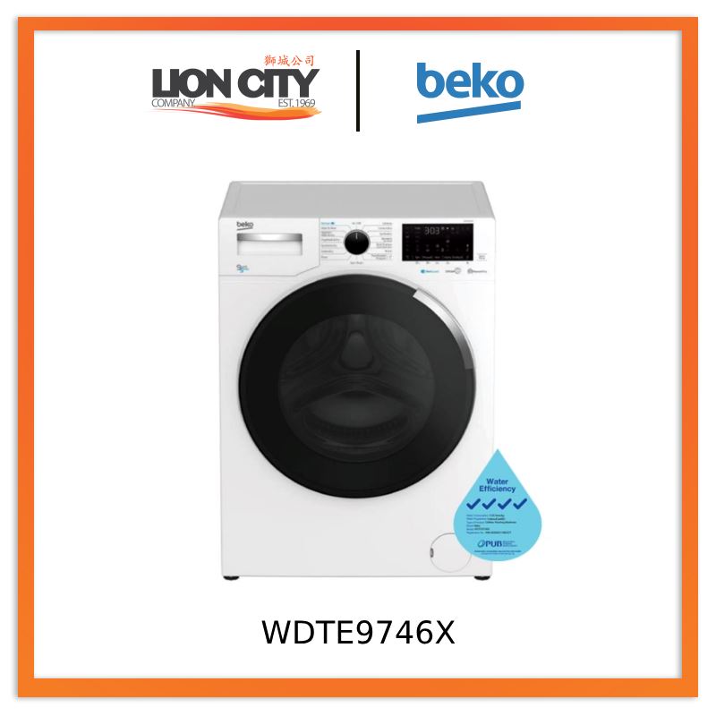 Beko WDTE9746X Freestanding Washer Dryer (9 kg / 5 kg, 1400 rpm)