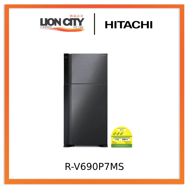 Hitachi RV690P7MS-BSL/BBK BIG-2 Inverter Refrigerator R-V690P7MS