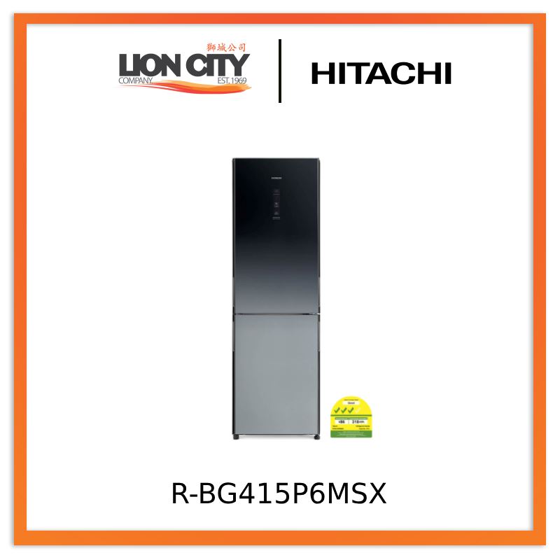Hitachi RBG415P6MSX - GBK / XGR / Bottom Freezer 2 Door 330L Refrigerator
