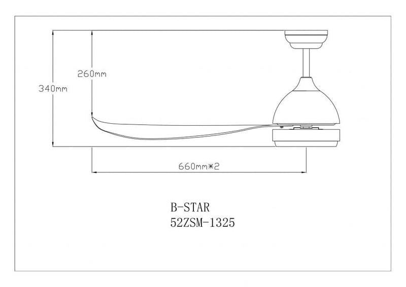 Fanco B-Star 36"/46"/52" (3 Blade) DC Ceiling Fan