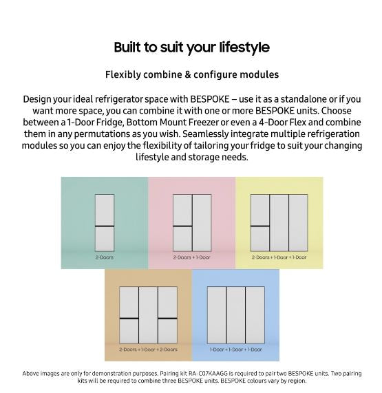 Samsung F-RF6035B48U32 BESPOKE 496L 4-Door Flex Fridge | Auto Ice Maker | UV Deodorising Filter