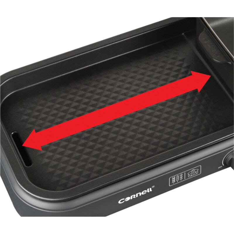 Cornell CCGEL98DT 2-in-1 Steamboat BBQ Non-Stick Grill Hotpot Set