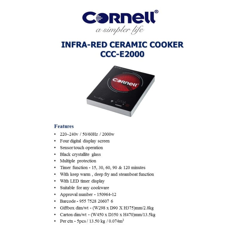 Cornell Ceramic Induction Cooker 2000W CCCE2000