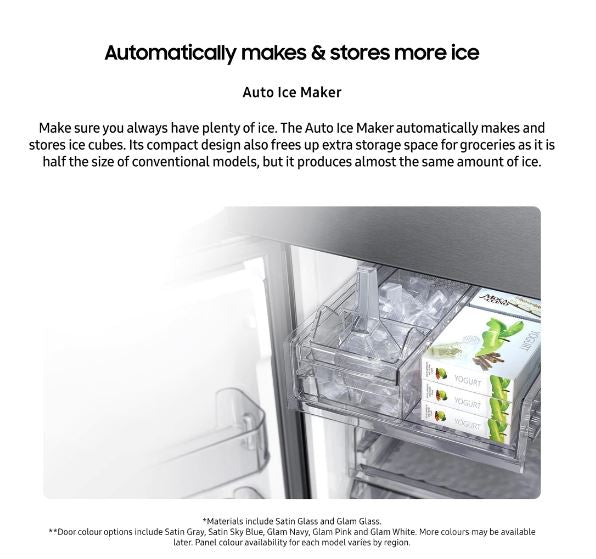 Samsung FRF60F1735B48 BESPOKE 496L 4Door Flex Fridge Auto Ice Maker