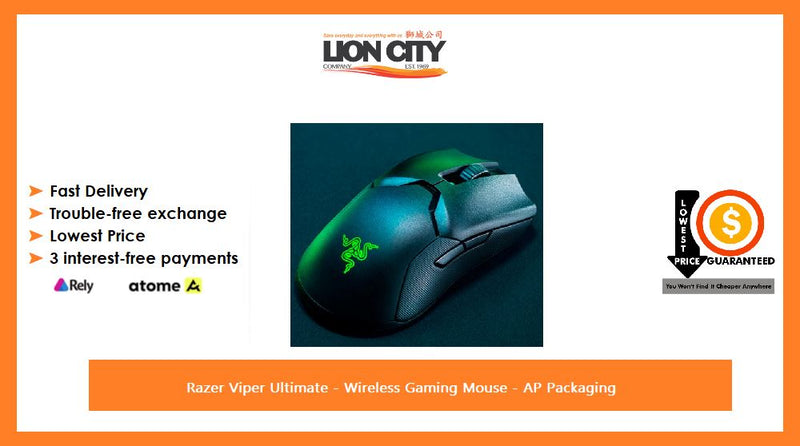 Razer Viper Ultimate Wireless Gaming Mouse AP Packaging Lion