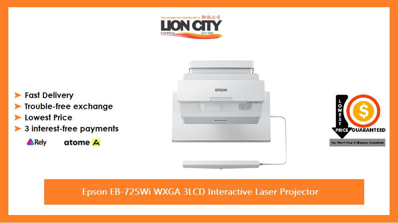 Epson EB-725Wi WXGA 3LCD Interactive Laser Projector