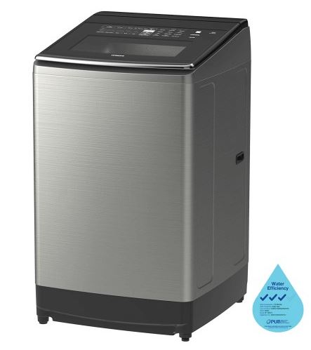 Hitachi SF-160ZCV 16KG Top Loading Washing Machine - Stainless Look Silver