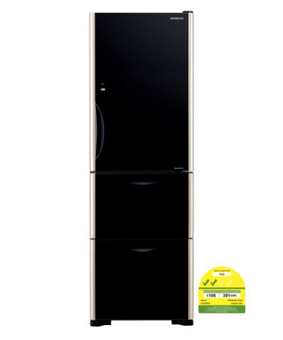 Hitachi RSG38KPS-GBK/GS Solfege Series 357L 3 Door Refrigerator