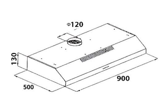 Tecno Uno KA 298 / 90 Slim Line Hood Stainless Steel 90cm, Twin Motor