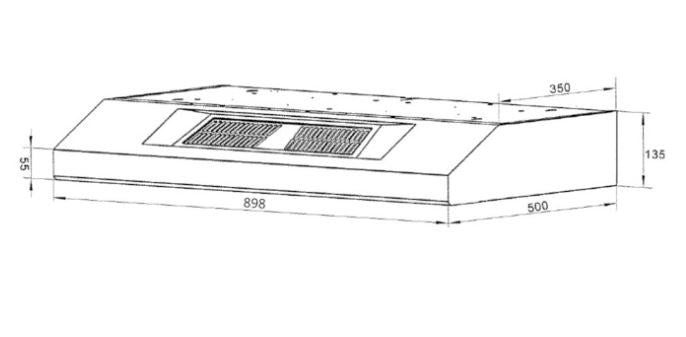 Tecno TCH 908TC SS Slim Line Designer Cooker Hood with Maxi-Flow Motor