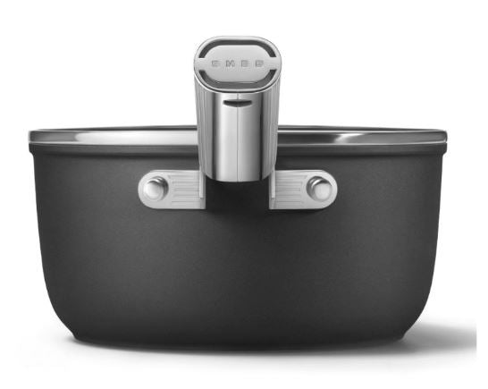 Smeg CKFS2011BLM/CRM/RDM Non-Stick Saucepan Cookware, Black 50's Style Aesthetic
