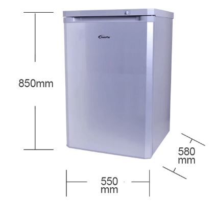 PowerPac PPFZ99 Black/Silver Chest Freezer 90L, Upright freezer, Freestanding Freezer