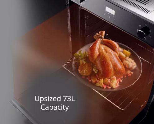 Tecno Uno TBO 7311 Built-In Oven Full Black 73L, 11 Functions, Pyrolytic Cleaning, Touch Control