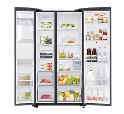 Samsung RS64T5F04B4/SS, Family Hub™ Side-by-side Refrigerator, 595L, 2 Ticks