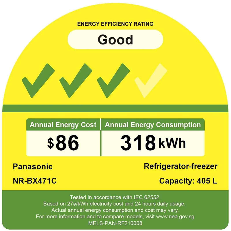 Panasonic NR-BX471CPSS 405L 2 Door Fridge