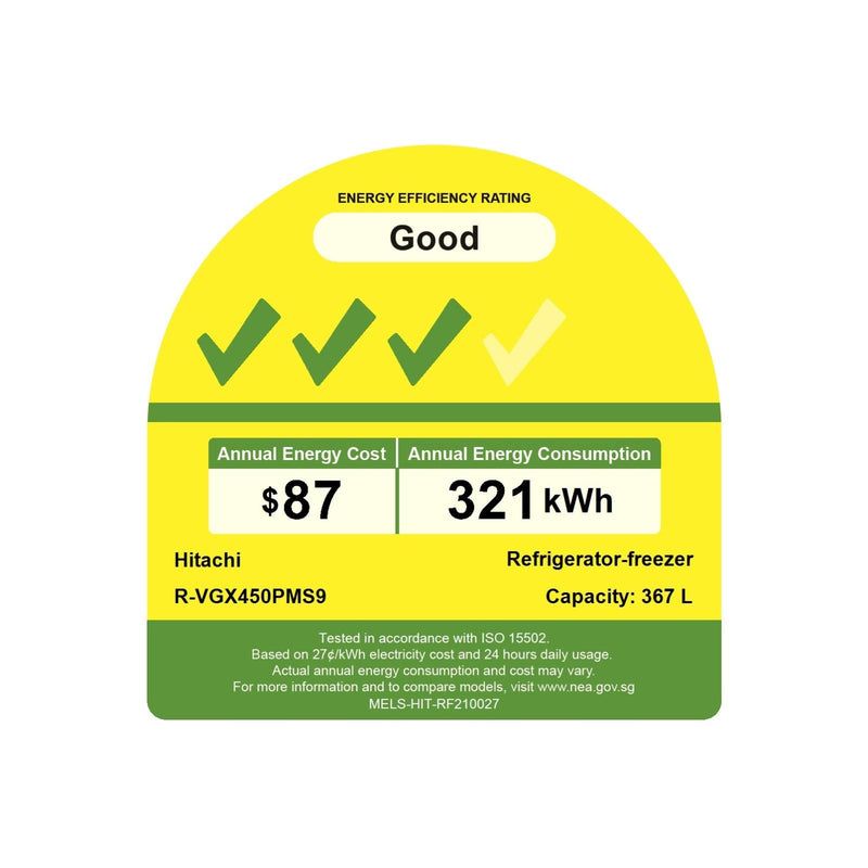 HITACHI 366L 2 DOOR STYLISH R-VGX450PMS9-XRZ