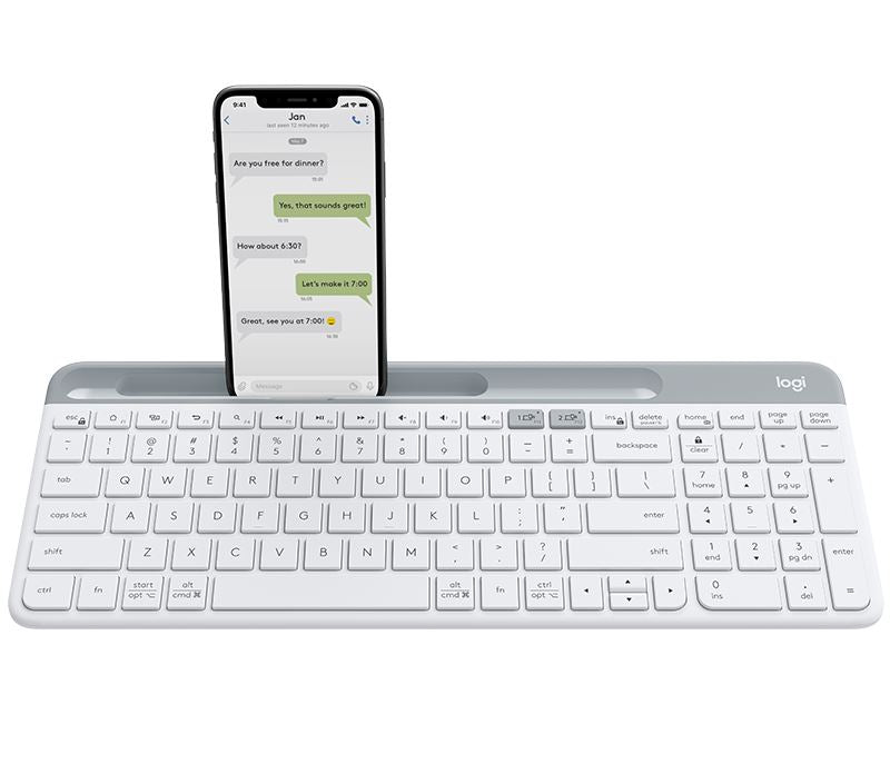 LOGITECH K580 SLIM MULTI-DEVICE BT KB OFFWHITE | Lion City Company.