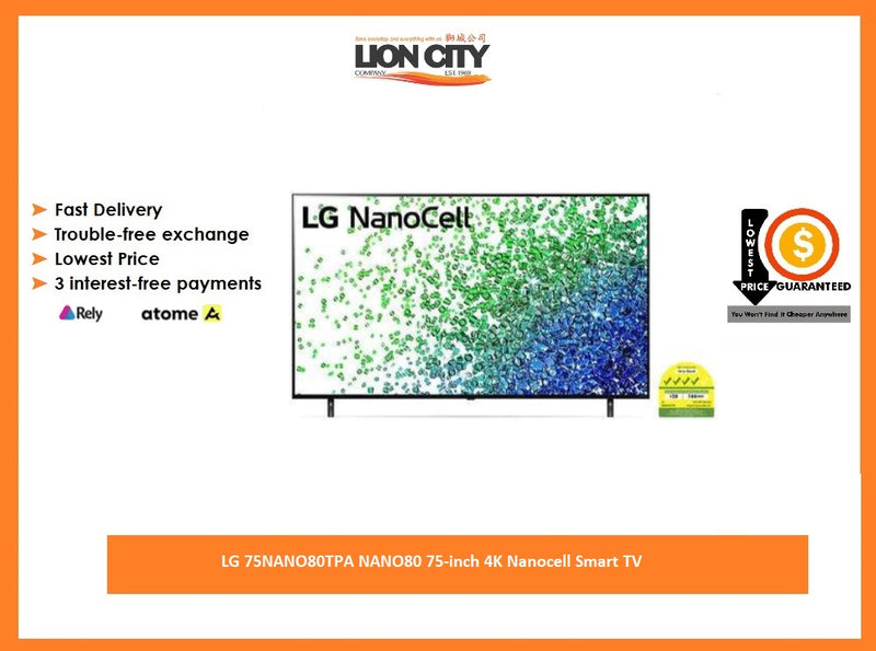 LG 75NANO80TPA NANO80 75-inch 4K Nanocell Smart TV
