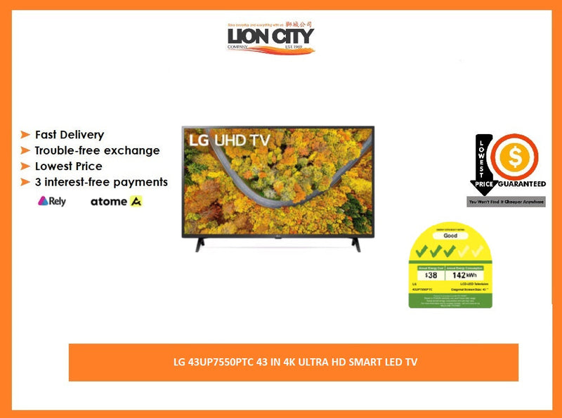 LG 43UP7550PTC 43 IN 4K ULTRA HD SMART LED TV UP7550