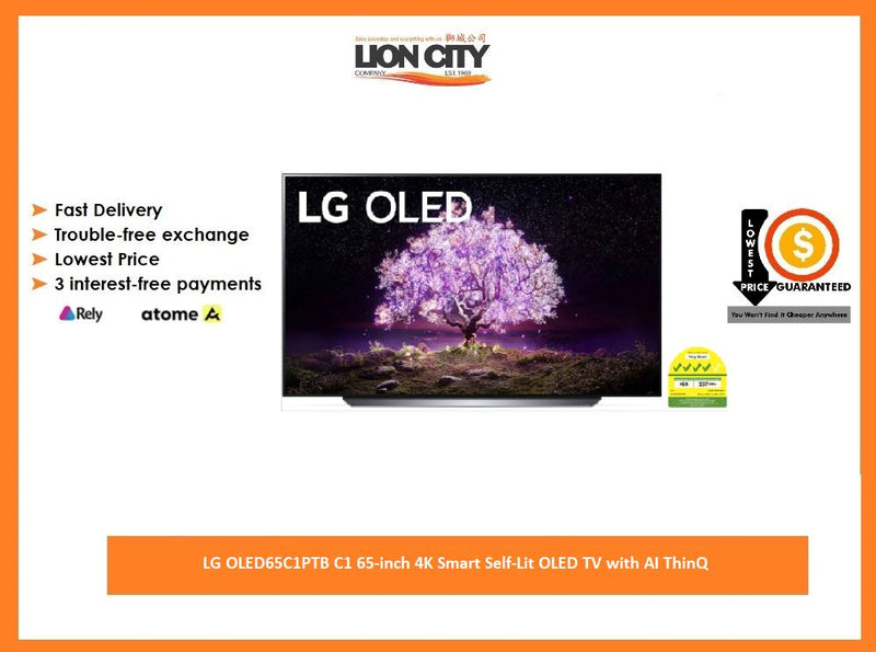 LG OLED65C1PTB C1 65-inch 4K Smart Self-Lit OLED TV with AI ThinQ