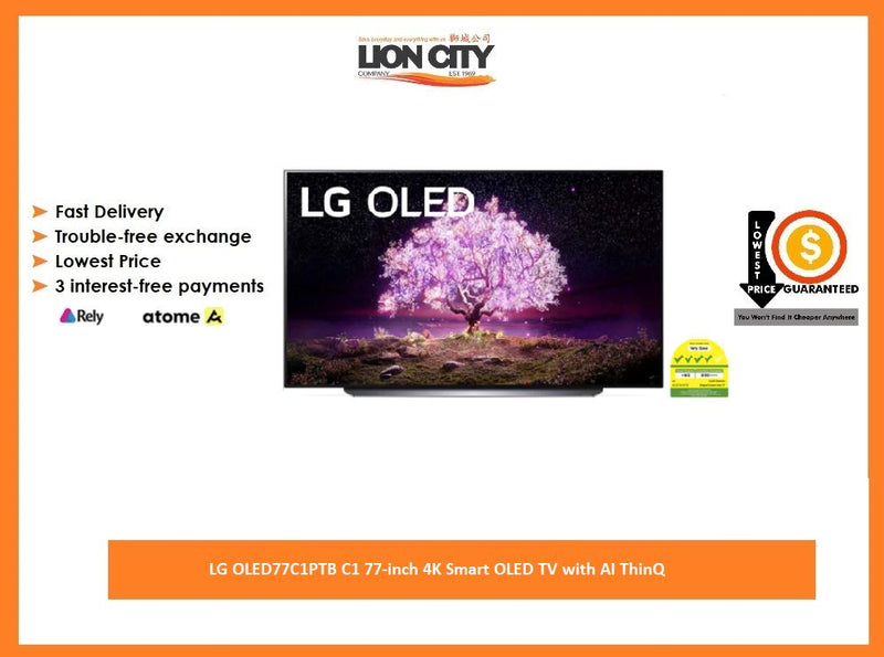 LG OLED77C1PTB C1 77-inch 4K Smart OLED TV with AI ThinQ