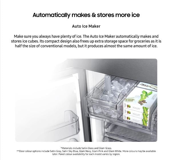 Samsung F-RF6035B48U32 BESPOKE 496L 4-Door Flex Fridge | Auto Ice Maker | UV Deodorising Filter