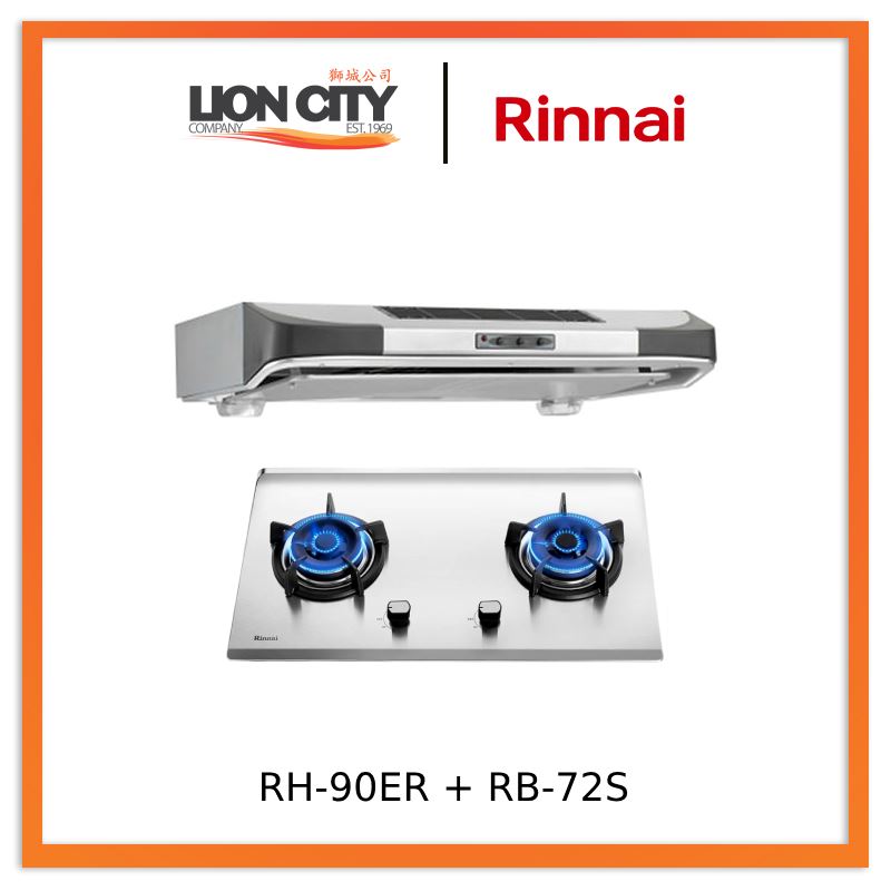 Rinnai RH-90ER/i (MS,G,S) Cooker Hood + RB-72S Stainless Steel Hob - Lion  City Company