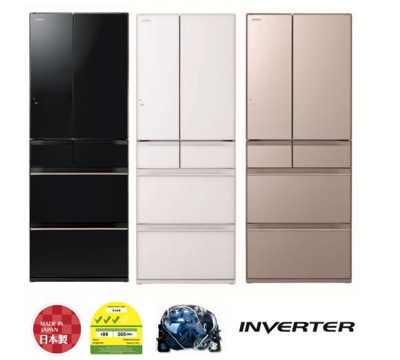 Hitachi R-HW610NS XK/XW/XN Bottom Freezer 6 Doors 463L