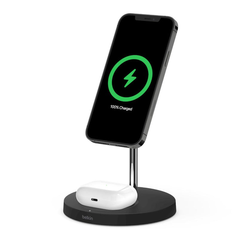 Belkin WIZ010myBK 2-in-1 Wireless Charger Stand with MagSafe 15W | Lion City Company.