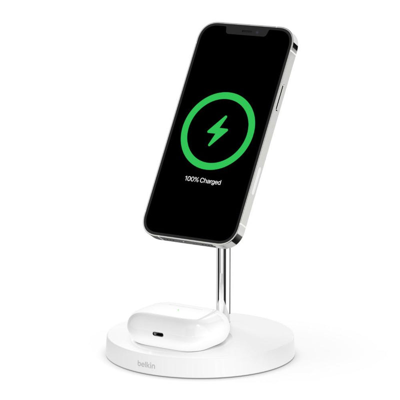 Belkin WIZ010myWH 2-in-1 Wireless Charger Stand with MagSafe 15W | Lion City Company.