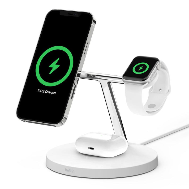 Belkin WIZ009myWH 3-in-1 Wireless Charger with MagSafe 15W | Lion City Company.