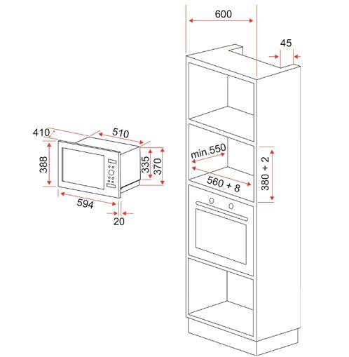 EF BM 259 M Built-in Microwave Oven With Grill